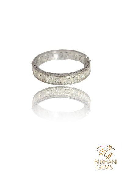 SILVER ROSE-CUT DIAMOND BRACELET