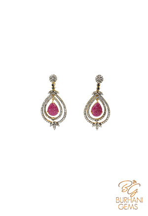 EXCLUSIVE DESIGNER RUBY AND DIAMOND EARRINGS