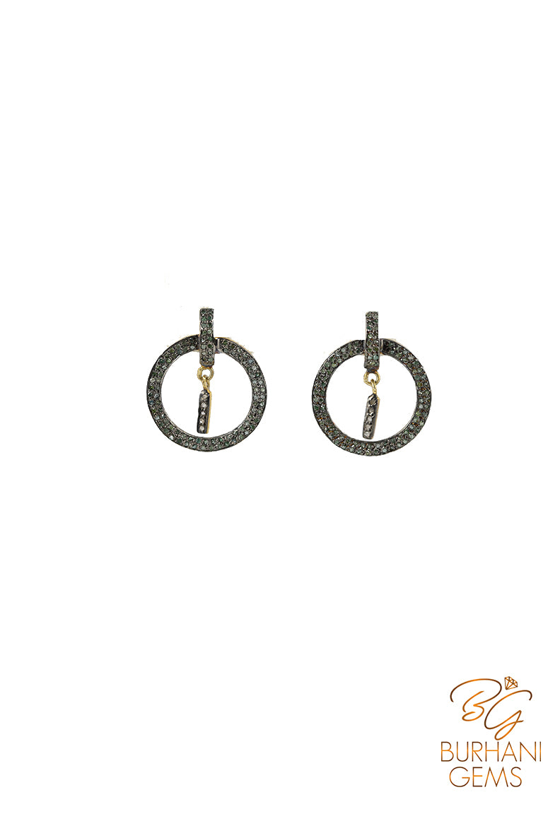 ROUND DAINTY ROSE CUT DIAMOND EARRINGS