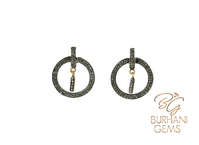 ROUND DAINTY ROSE CUT DIAMOND EARRINGS