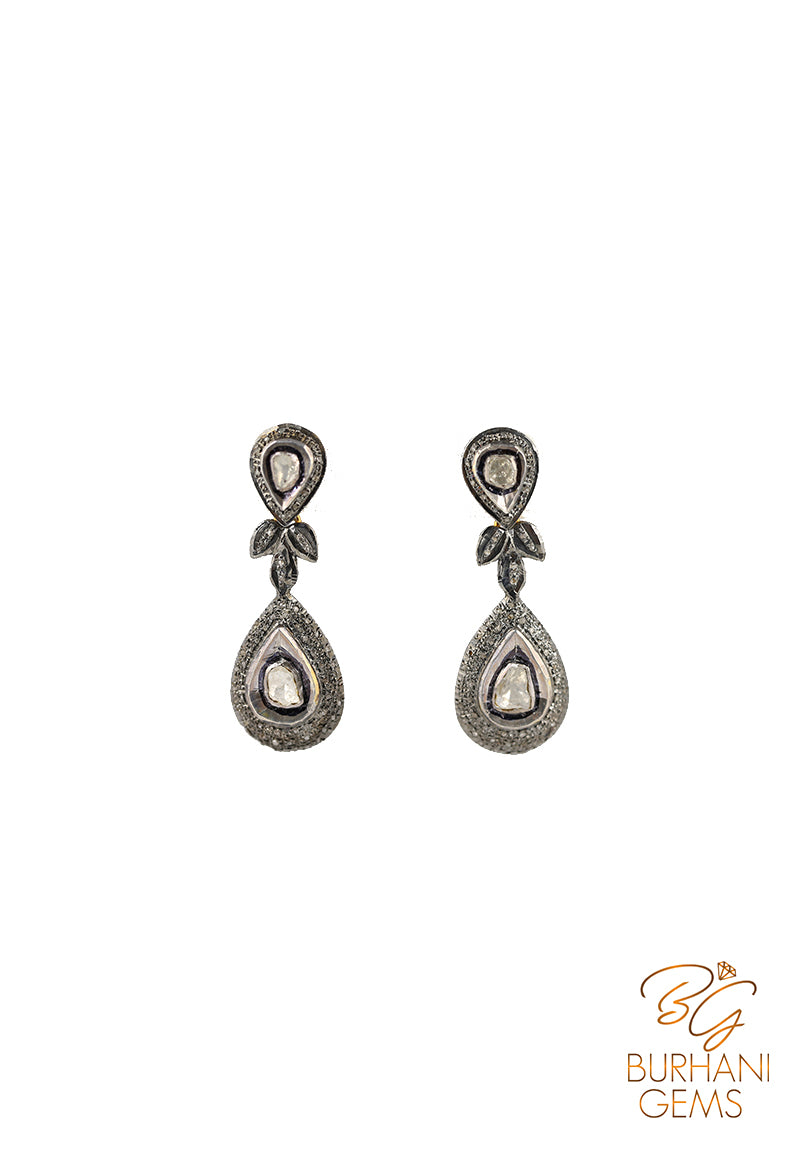 ELEGANT ROSE CUT DIAMOND EARRINGS