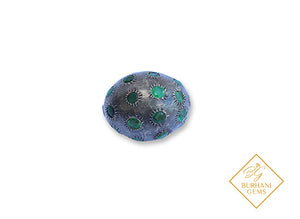 SILVER PAVE EMERALD BEAD