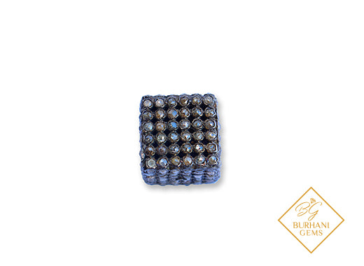 Rose Cut Diamond Square Pave Bead