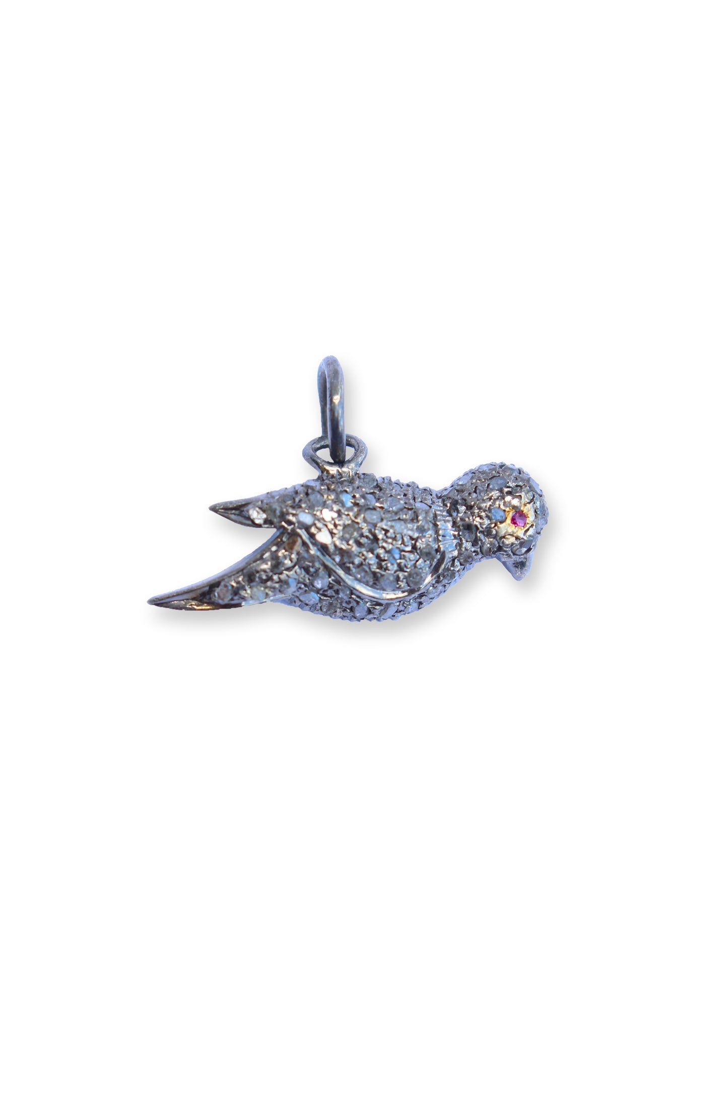 ROSE CUT PAVE DIAMOND BIRD CHARMS