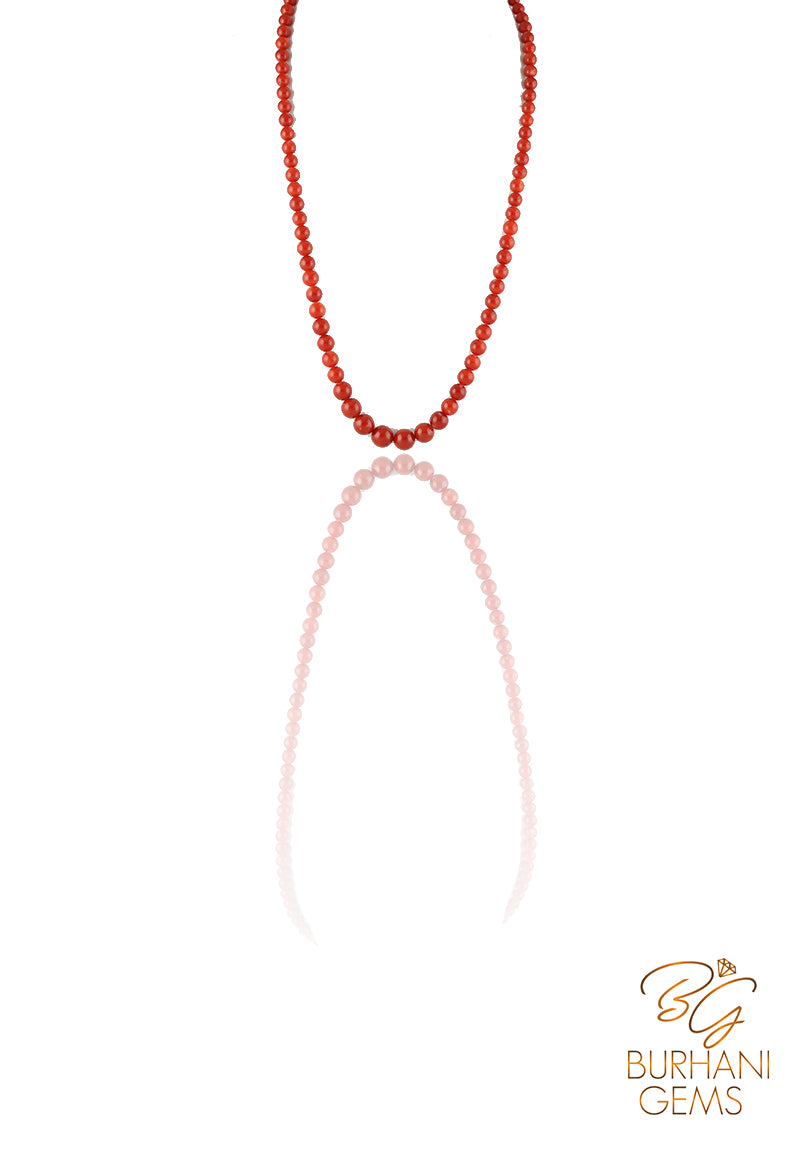 ITALIAN BLOOD CORAL GRADED NECKLACE, SALMON CORAL