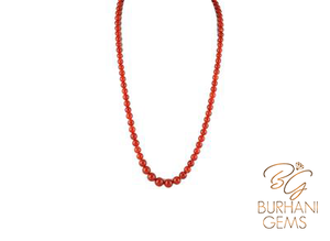 ITALIAN BLOOD CORAL GRADED NECKLACE, SALMON CORAL