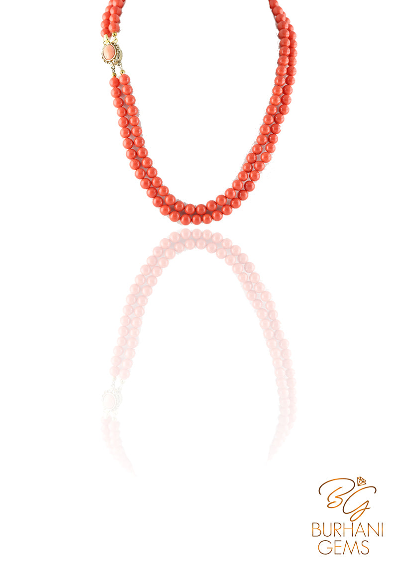 DESIGNER ANTIQUE CORAL NECKLACE