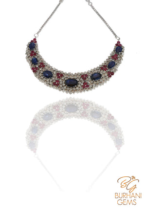 Kyanite and Ruby Diamond Necklace