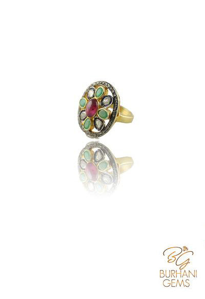 ENCHANTING RUBY AND EMERALD RING
