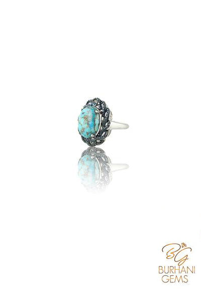 ARIZONA TURQUOISE RING WITH SAPPHIRE