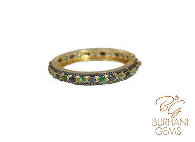 SAPPHIRE EMERALD ROSECUT DIAMOND BRACELET