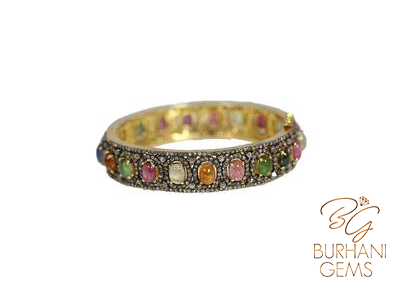 TOURMALINE ROSECUT DIAMOND BRACELET
