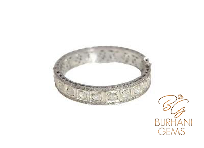 SILVER ROSE-CUT DIAMOND BRACELET