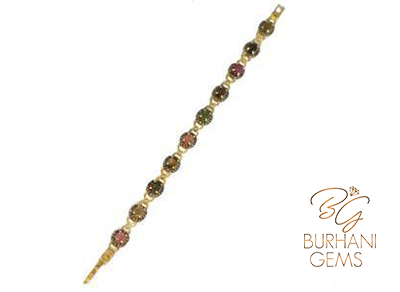 MULTI COLORED TOURMALINE TENNIS BRACELET