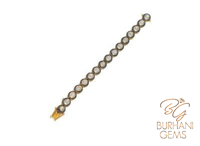 PAVE ROSE CUT DIAMOND TENNIS BRACELET