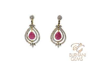 EXCLUSIVE DESIGNER RUBY AND DIAMOND EARRINGS
