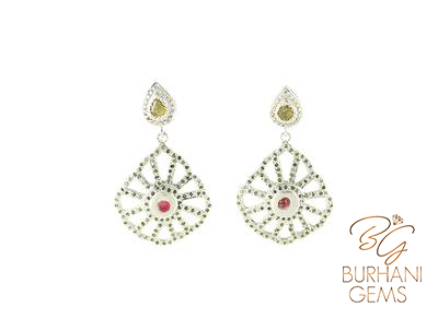 RUBY ROSECUT DIAMOND EARRINGS