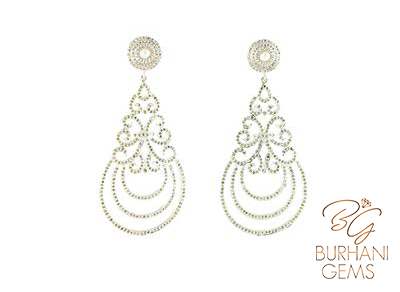 EXCLUSIVE BRIDAL PEARL AND ROSE CUT DIAMOND EARRINGS