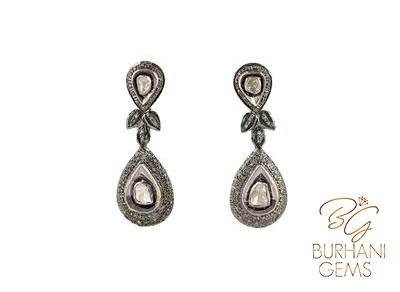 ELEGANT ROSE CUT DIAMOND EARRINGS