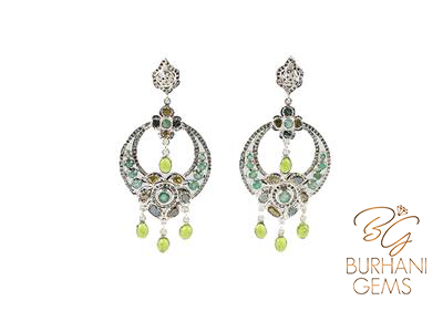 NATURAL EMERALD ROSE CUT DIAMOND MUGHAL EARRINGS