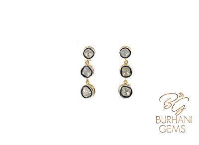 VICTORIAN DAINTY ROSECUT DIAMOND EARRINGS