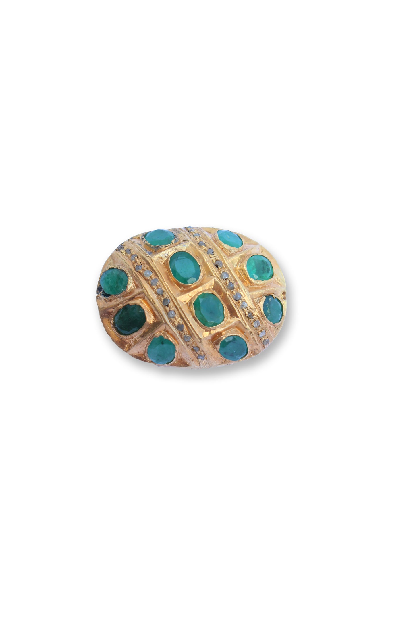 GOLD EMERALD PAVE DIAMOND BEAD