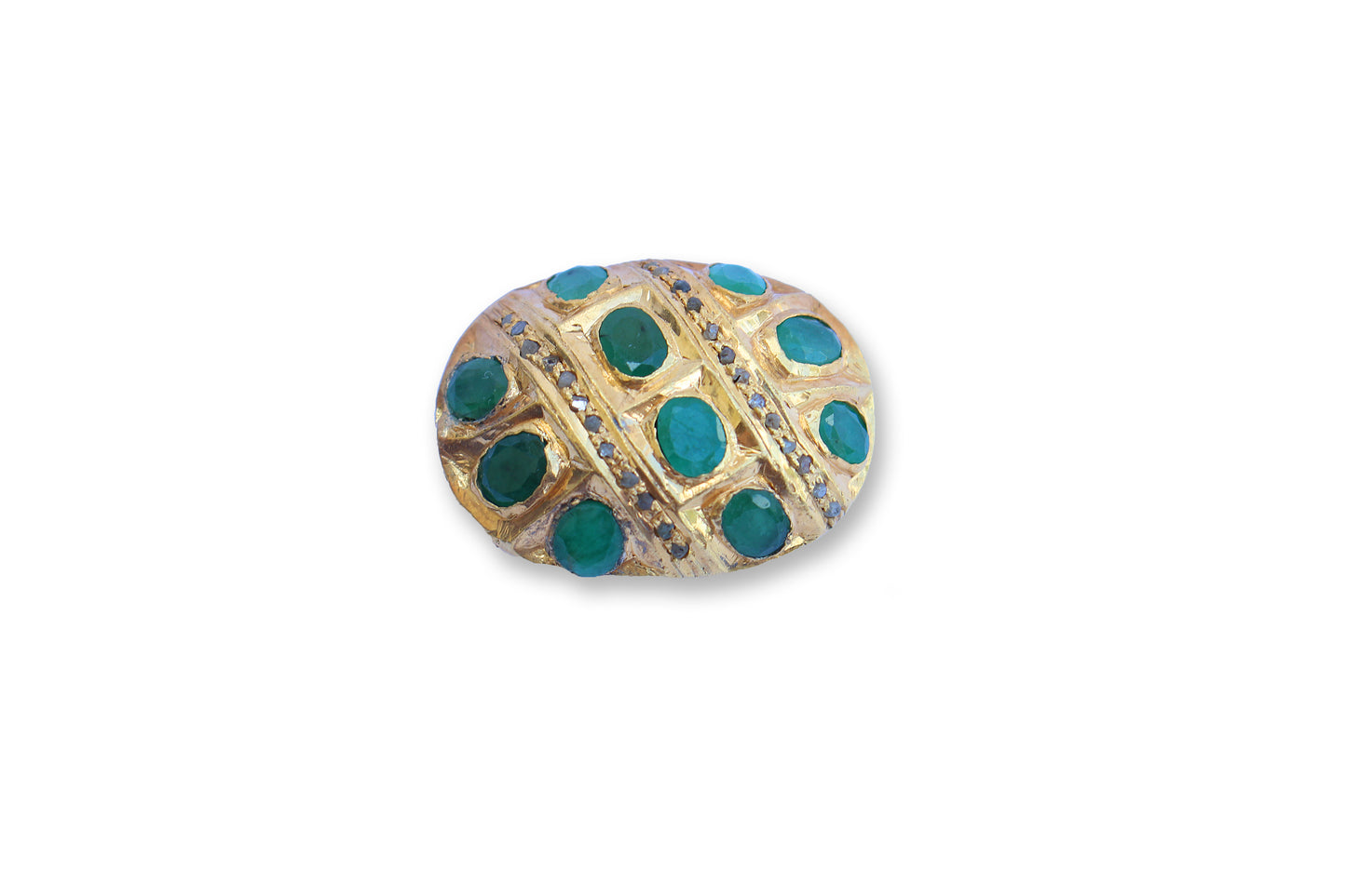 GOLD EMERALD PAVE DIAMOND BEAD