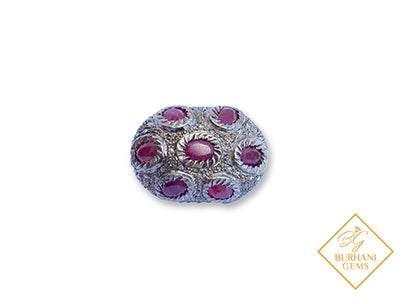 PAVE DIAMOND RUBY BEAD