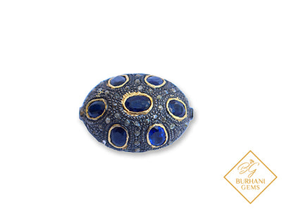 PAVE DIAMOND SAPPHIRE BEAD