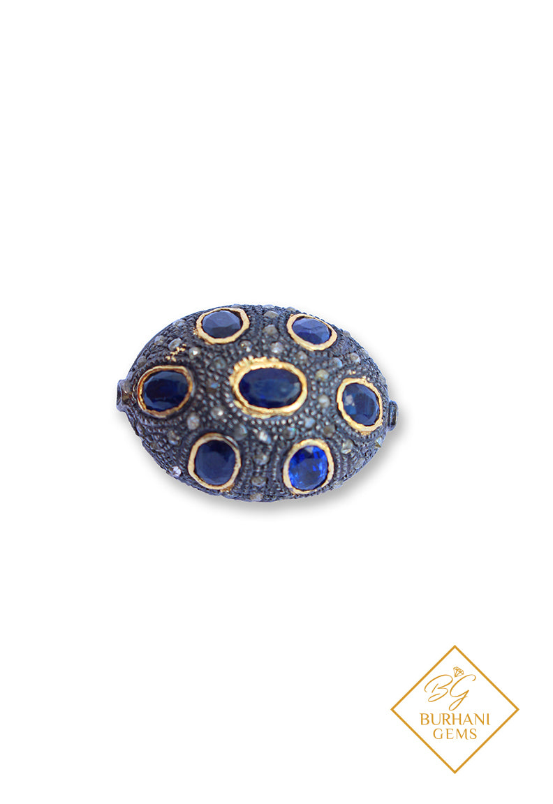 PAVE DIAMOND SAPPHIRE BEAD