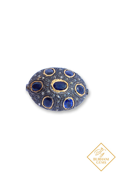 PAVE DIAMOND SAPPHIRE BEAD