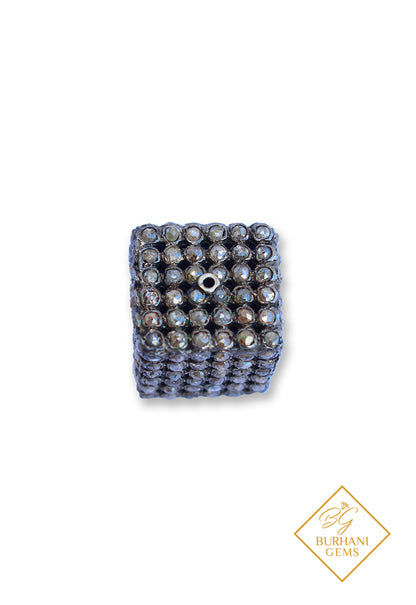 Rose Cut Diamond Square Pave Bead