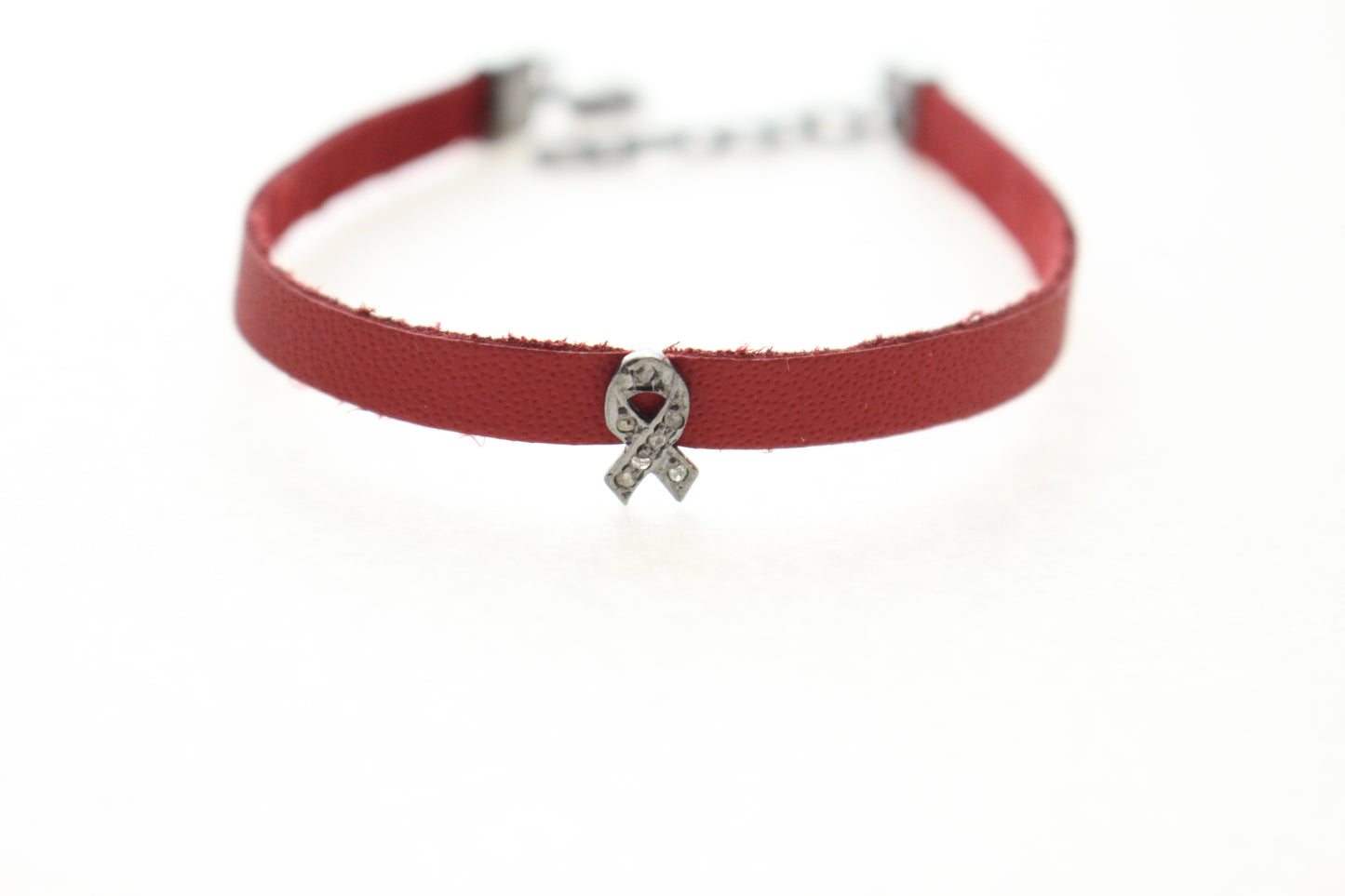 BREAST CANCER DIAMOND BRACELETS- SILVER