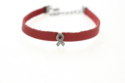 BREAST CANCER DIAMOND BRACELETS- SILVER