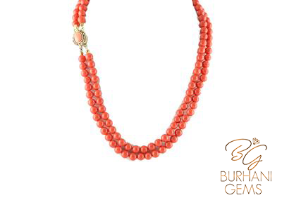 DESIGNER ANTIQUE CORAL NECKLACE