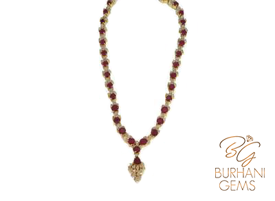 Ruby Rosecut Diamond  Necklace