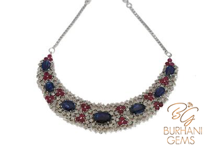 Kyanite and Ruby Diamond Necklace