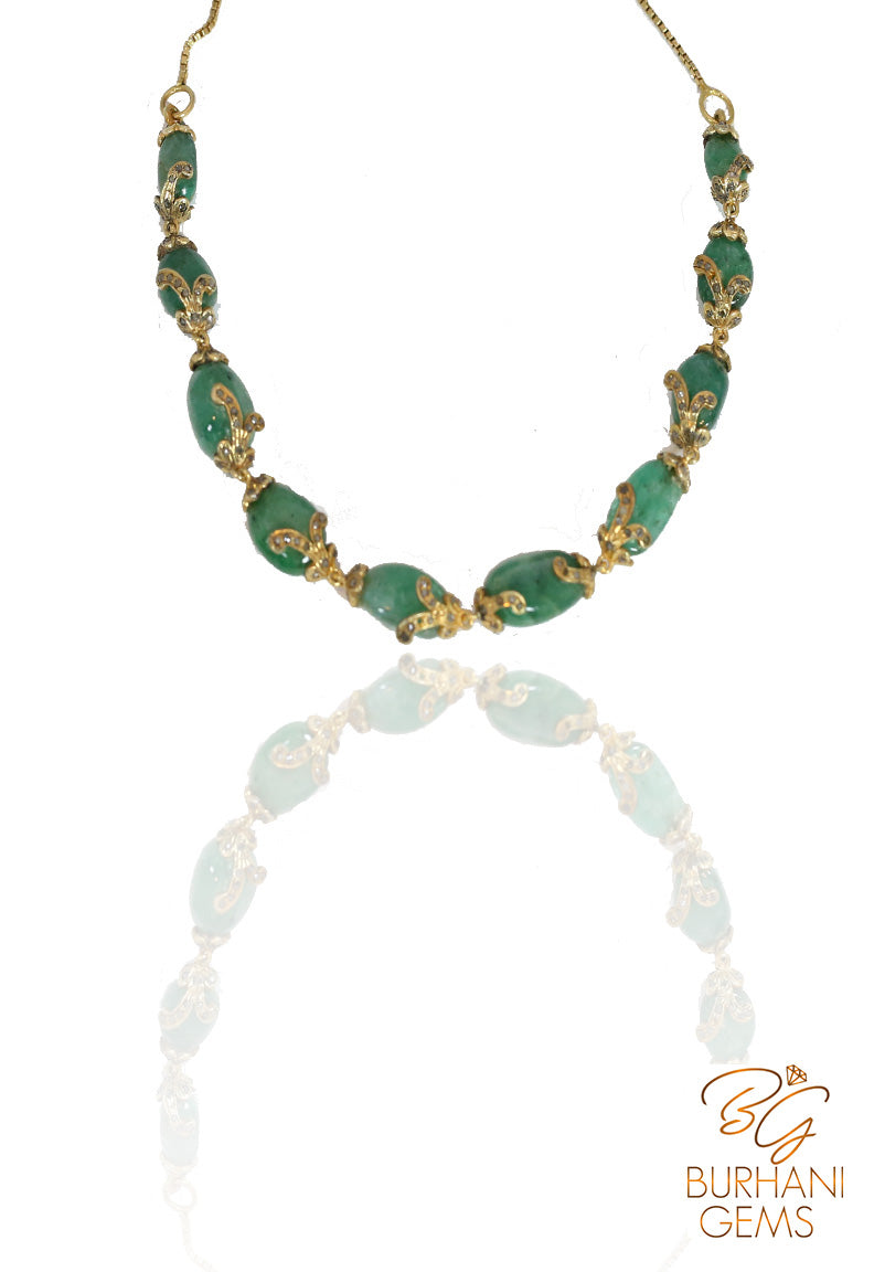 EMERALD ROSECUT DIAMOND NECKLACE