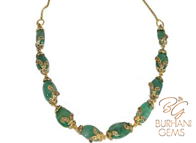EMERALD ROSECUT DIAMOND NECKLACE
